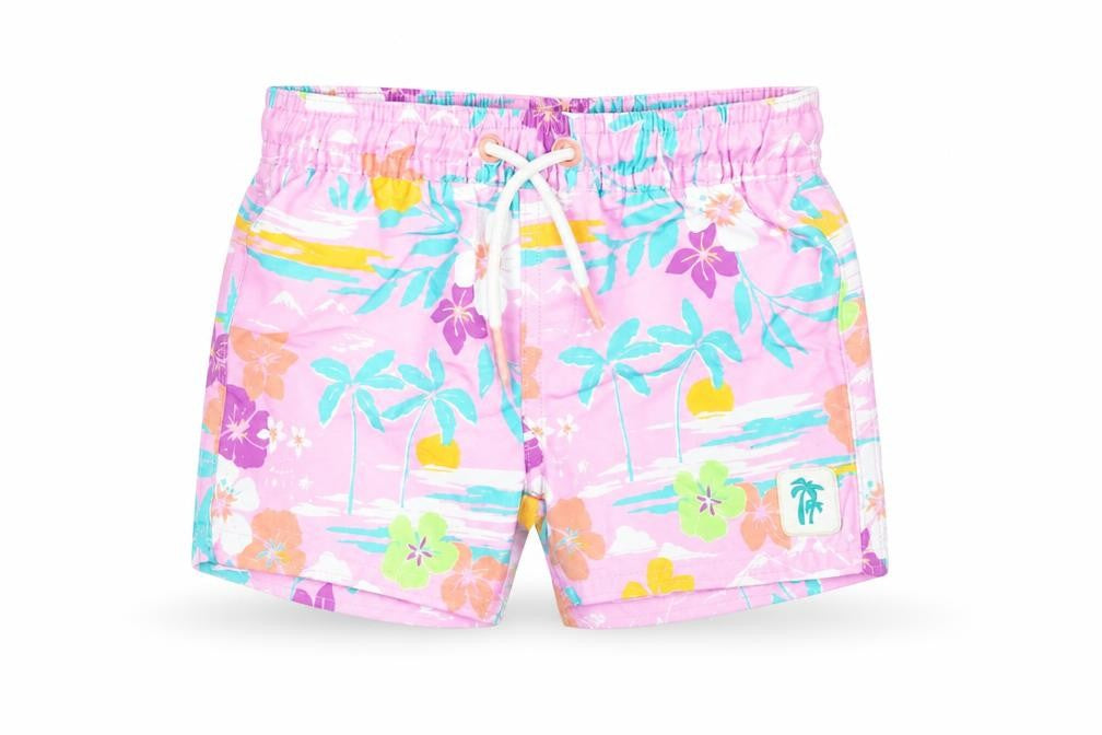 Marks & Spencer Boys Purple Floral Polyester Shorts Outfit/Set Size 0-3 Months Drawstring - Swim Shorts