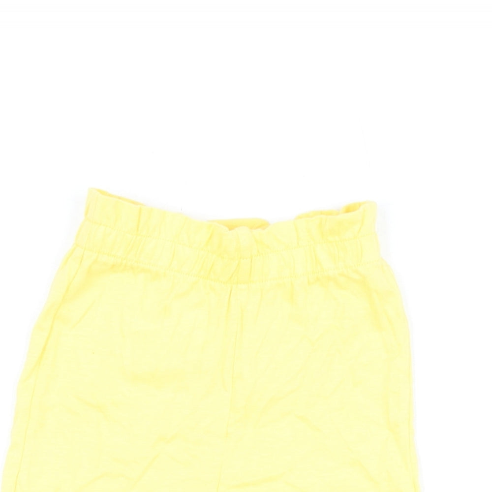 Marks and Spencer Girls Yellow Cotton Shorts Outfit/Set Size 9-12 Months Pullover