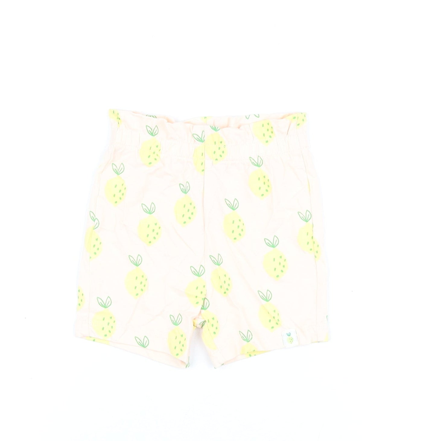 Marks and Spencer Girls Pink Geometric Cotton Shorts Outfit/Set Size 9-12 Months Pullover - Lemon Print