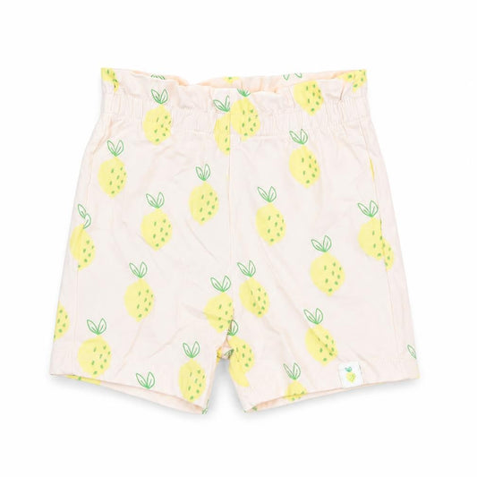 Marks & Spencer Girls Pink Geometric Cotton Shorts Outfit/Set Size 9-12 Months Pullover - Lemon Print