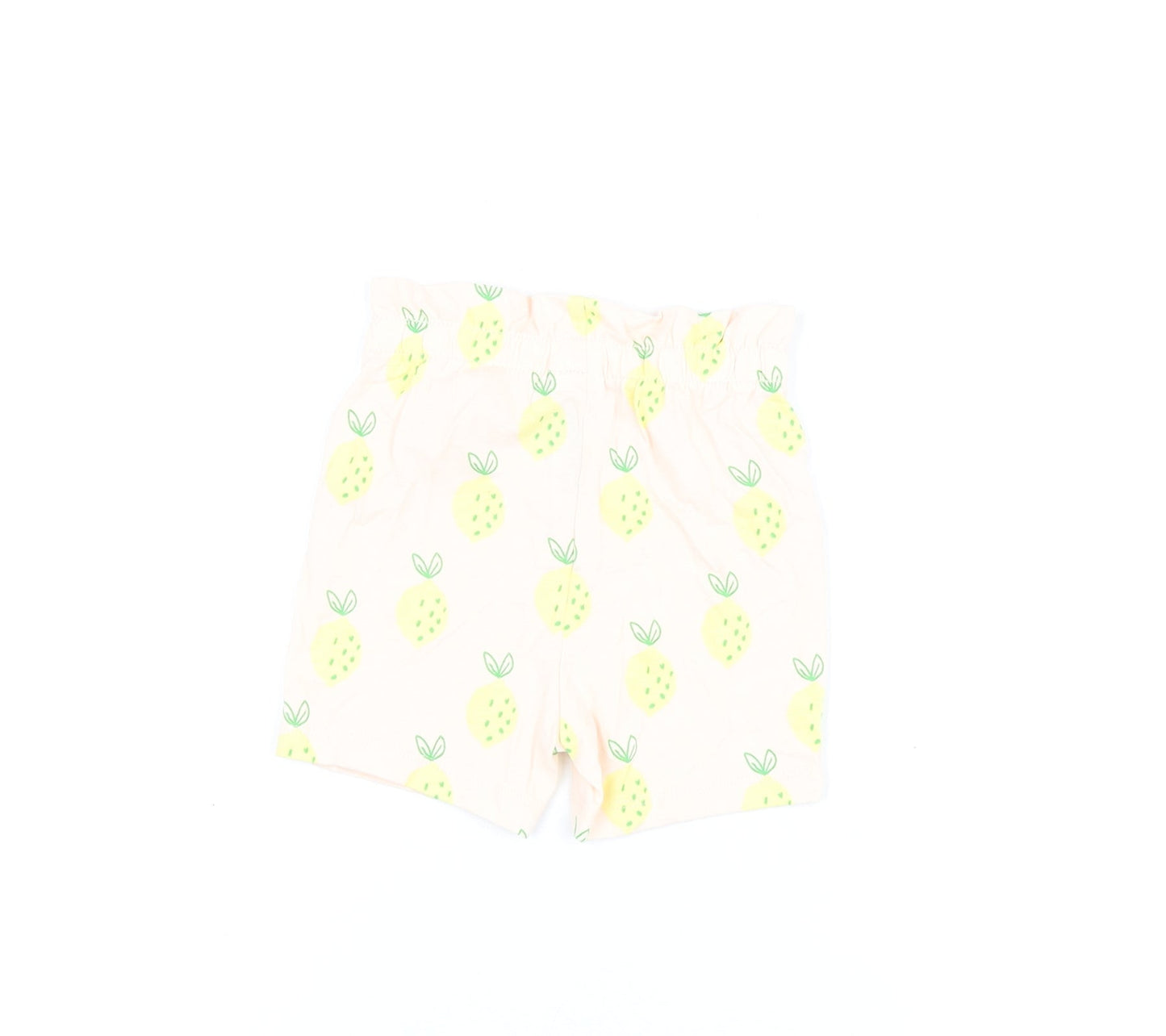 Marks and Spencer Girls Pink Geometric Cotton Shorts Outfit/Set Size 9-12 Months Pullover - Lemon Print