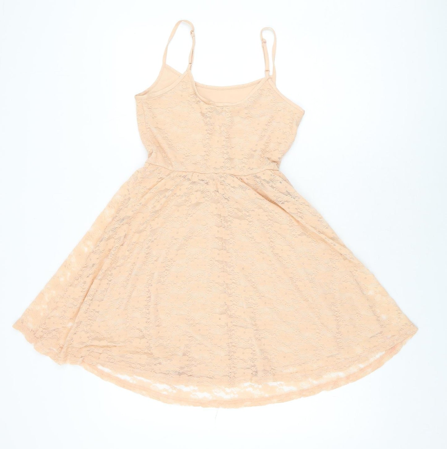 ASOS Womens Pink Floral Nylon Skater Dress Size 6 Scoop Neck Pullover