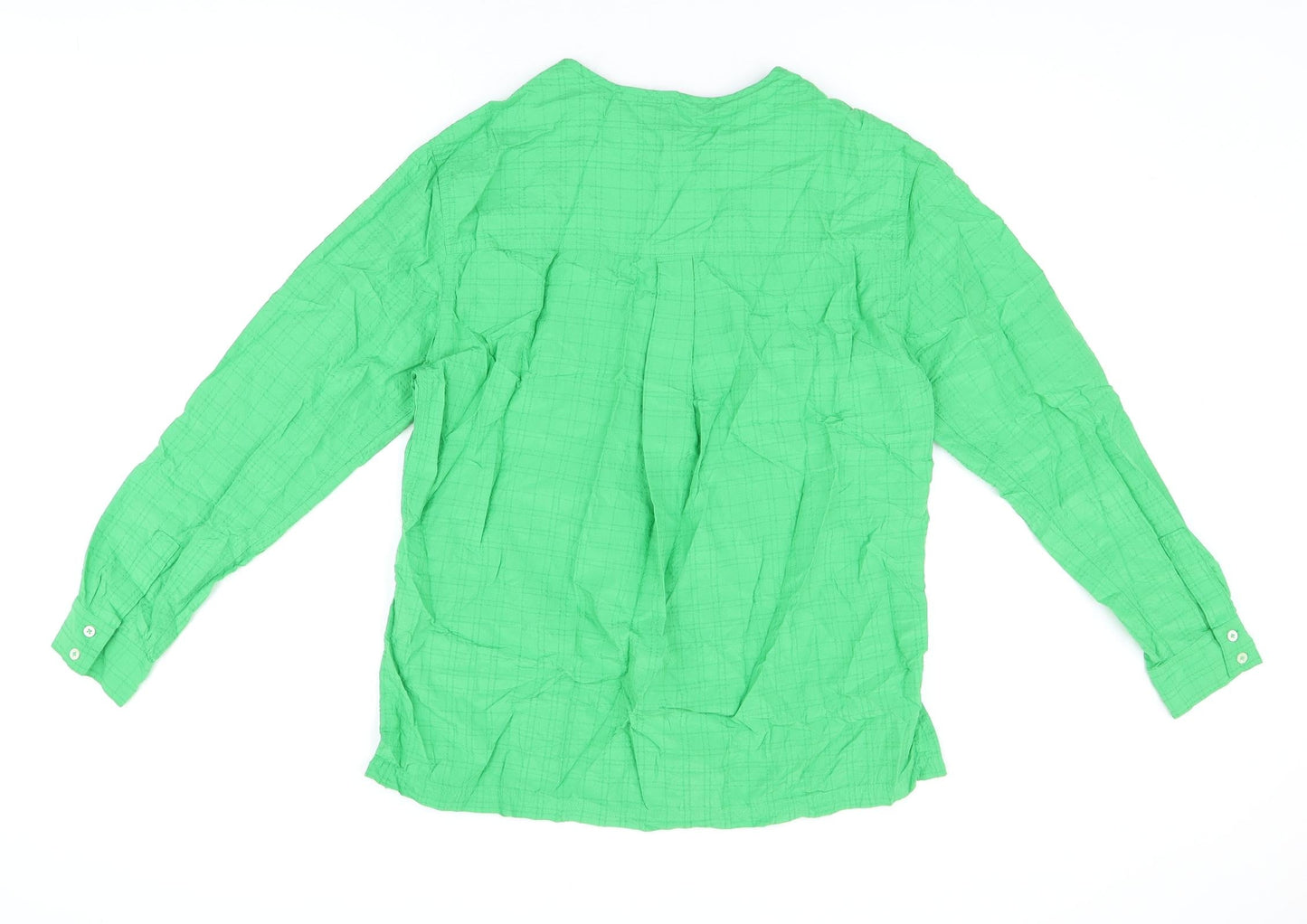 Marks and Spencer Womens Green Modal Basic Button-Up Size 8 Round Neck