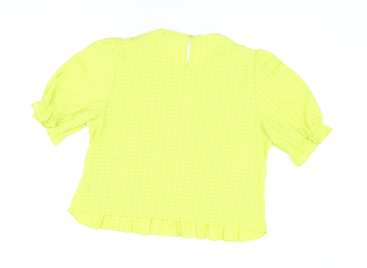 Marks and Spencer Womens Green Polyester Basic Blouse Size 20 Round Neck