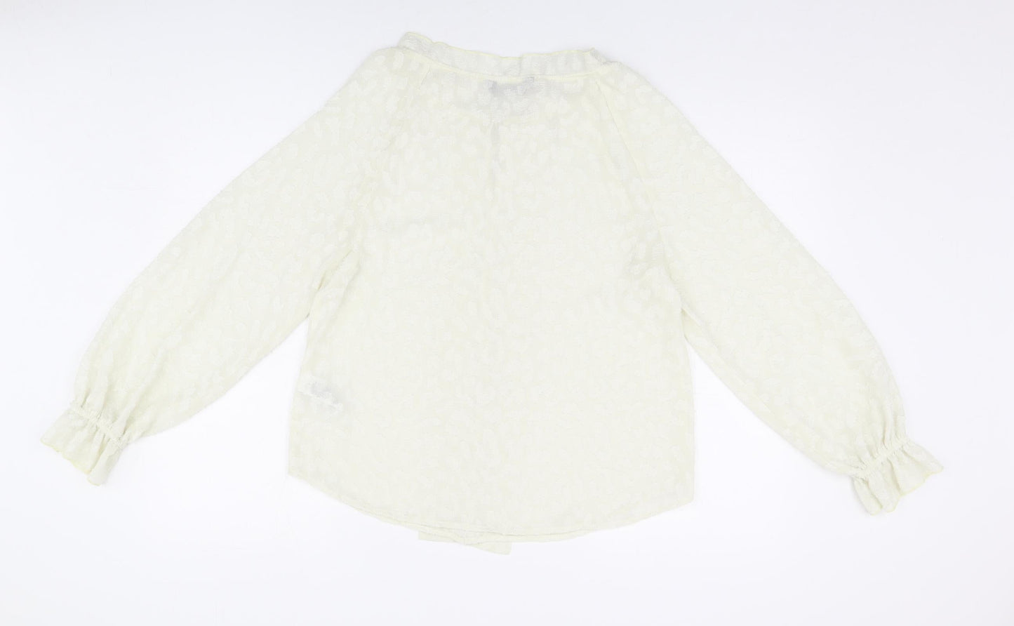 Marks and Spencer Womens Ivory Polyester Basic Blouse Size 6 Round Neck