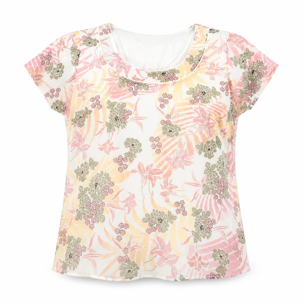 Autonomy Womens Multicoloured Floral Polyester Basic Blouse Size 14 Scoop Neck