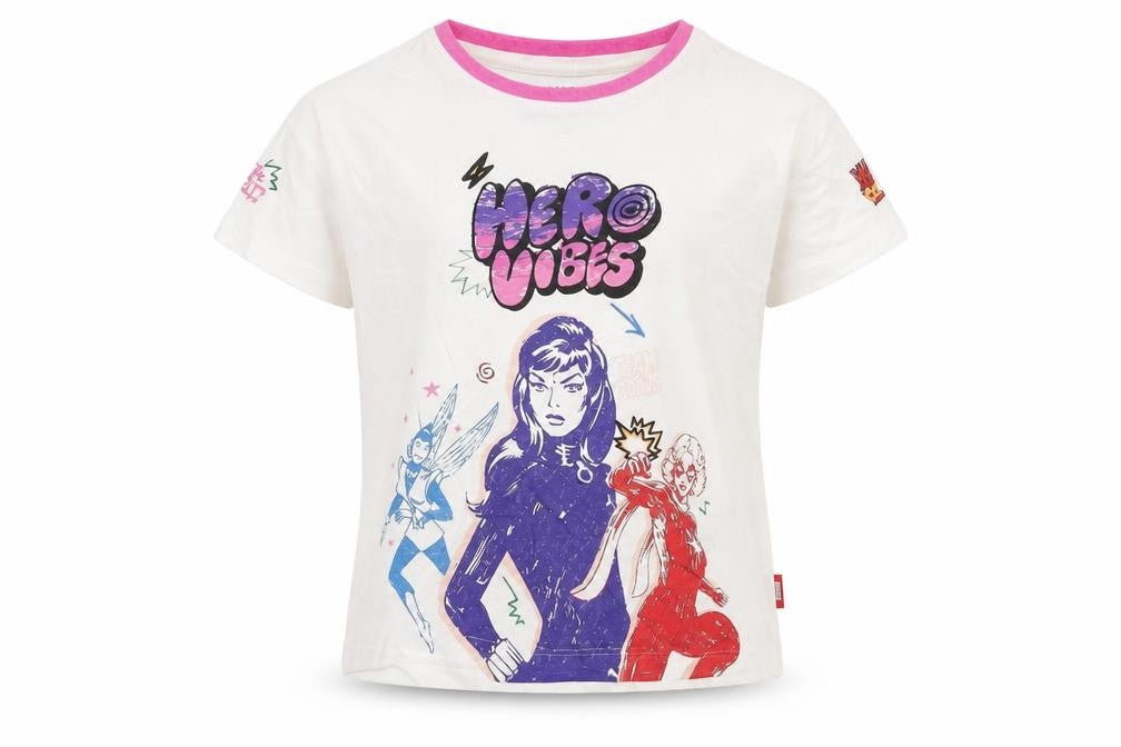 Marks & Spencer Girls White Cotton Basic T-Shirt Size 3-4 Years Round Neck Pullover - Hero Vibes, Marvel