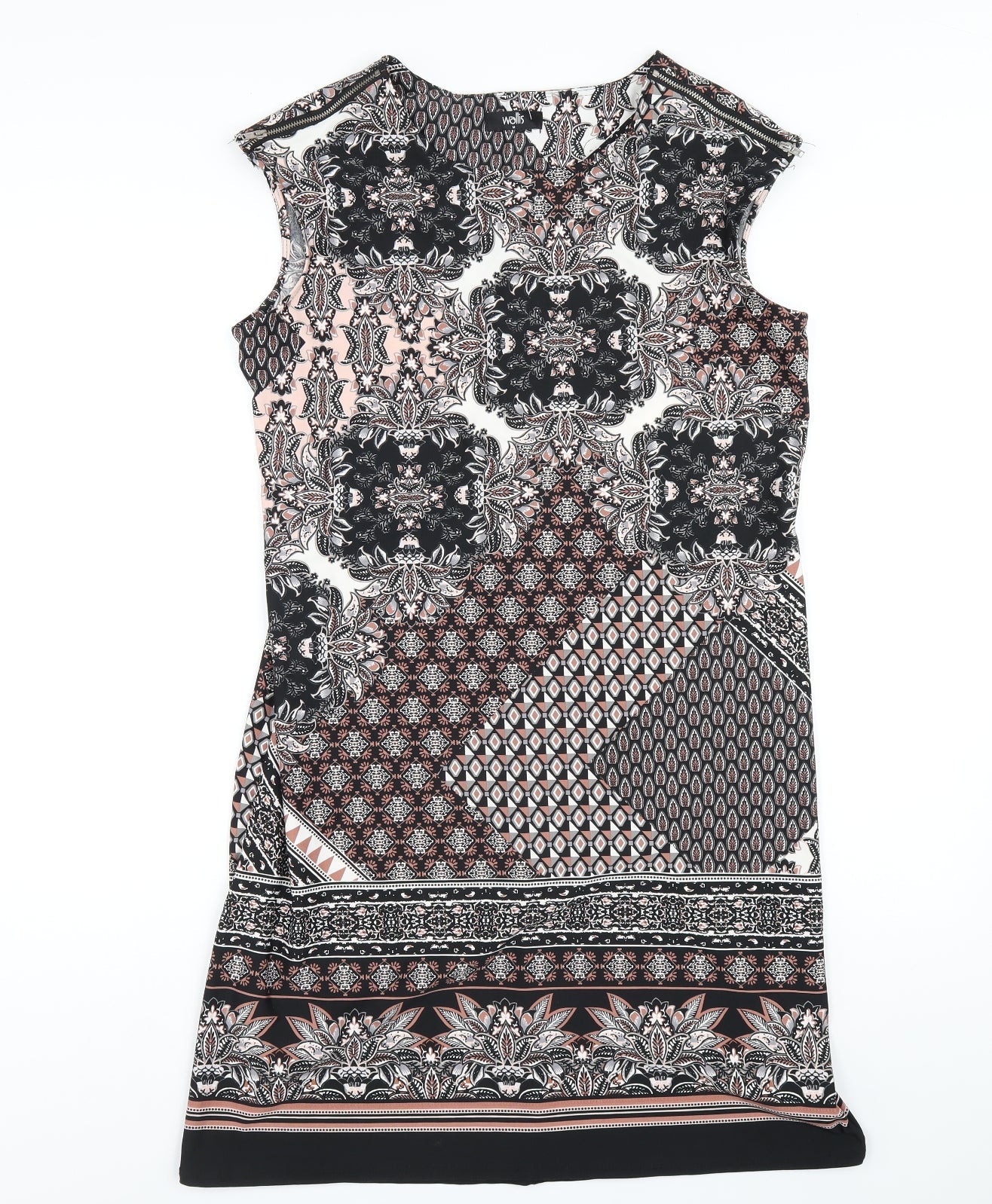 Wallis Womens Multicoloured Geometric Polyester Ball Gown Size M Round Neck Pullover