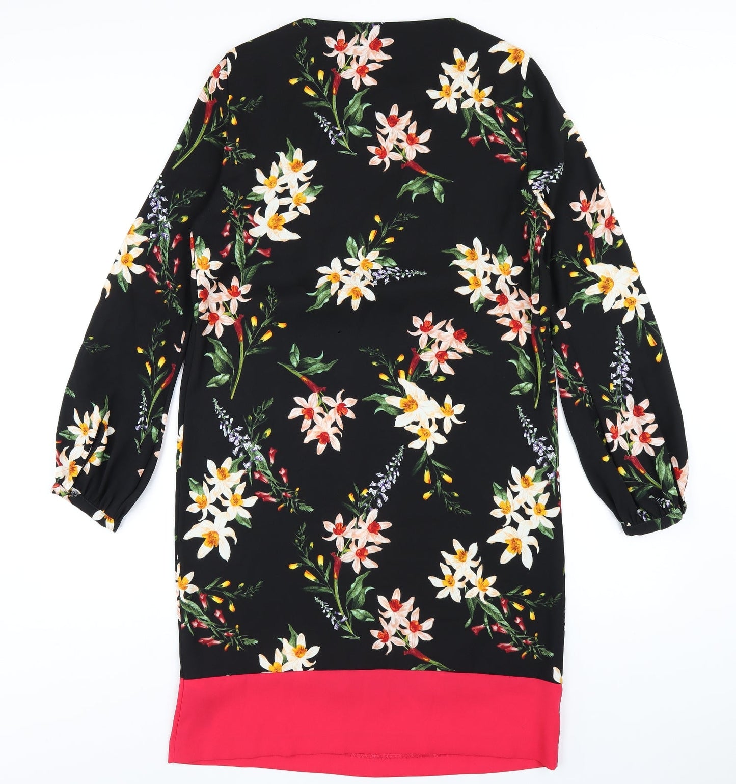 Per Una Womens Multicoloured Floral Polyester A-Line Size 10 V-Neck Pullover