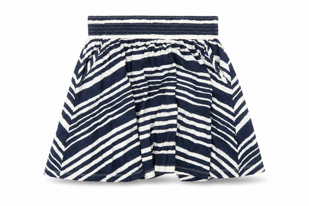H&M Womens Blue Striped Cotton A-Line Skirt Size S