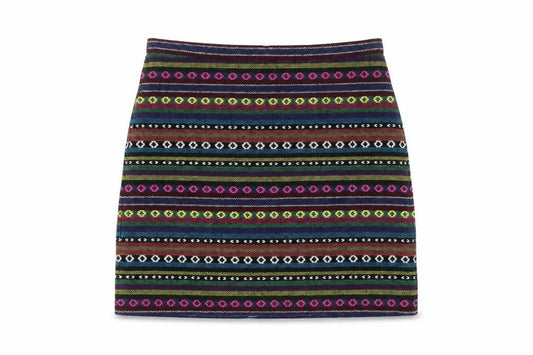 Topshop Womens Multicoloured Geometric Polyester A-Line Skirt Size 12 Zip