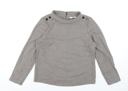 Additional front view of ESPRIT women’s multicoloured geometric polyester basic t-shirt, size S, mock neck