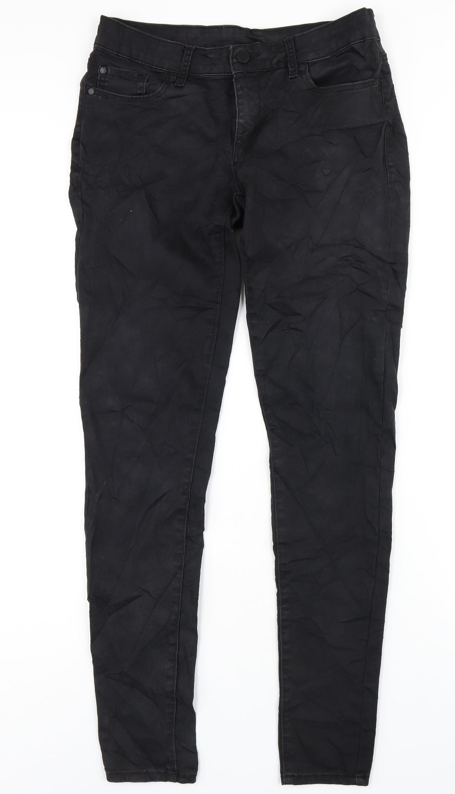 Mango Womens Black Cotton Skinny Jeans Size 6 L31 in Regular Zip