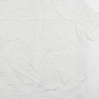 Marks & Spencer Womens White Cotton Basic Button-Up Size 6 Collared