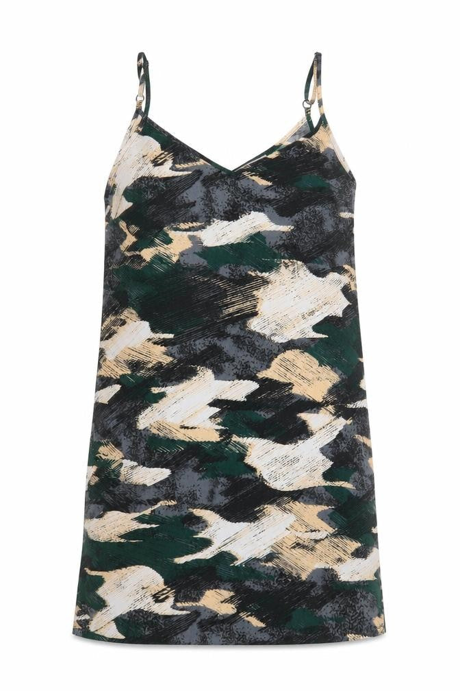 ASOS Womens Multicoloured Geometric Polyester Slip Dress Size 12 V-Neck Pullover