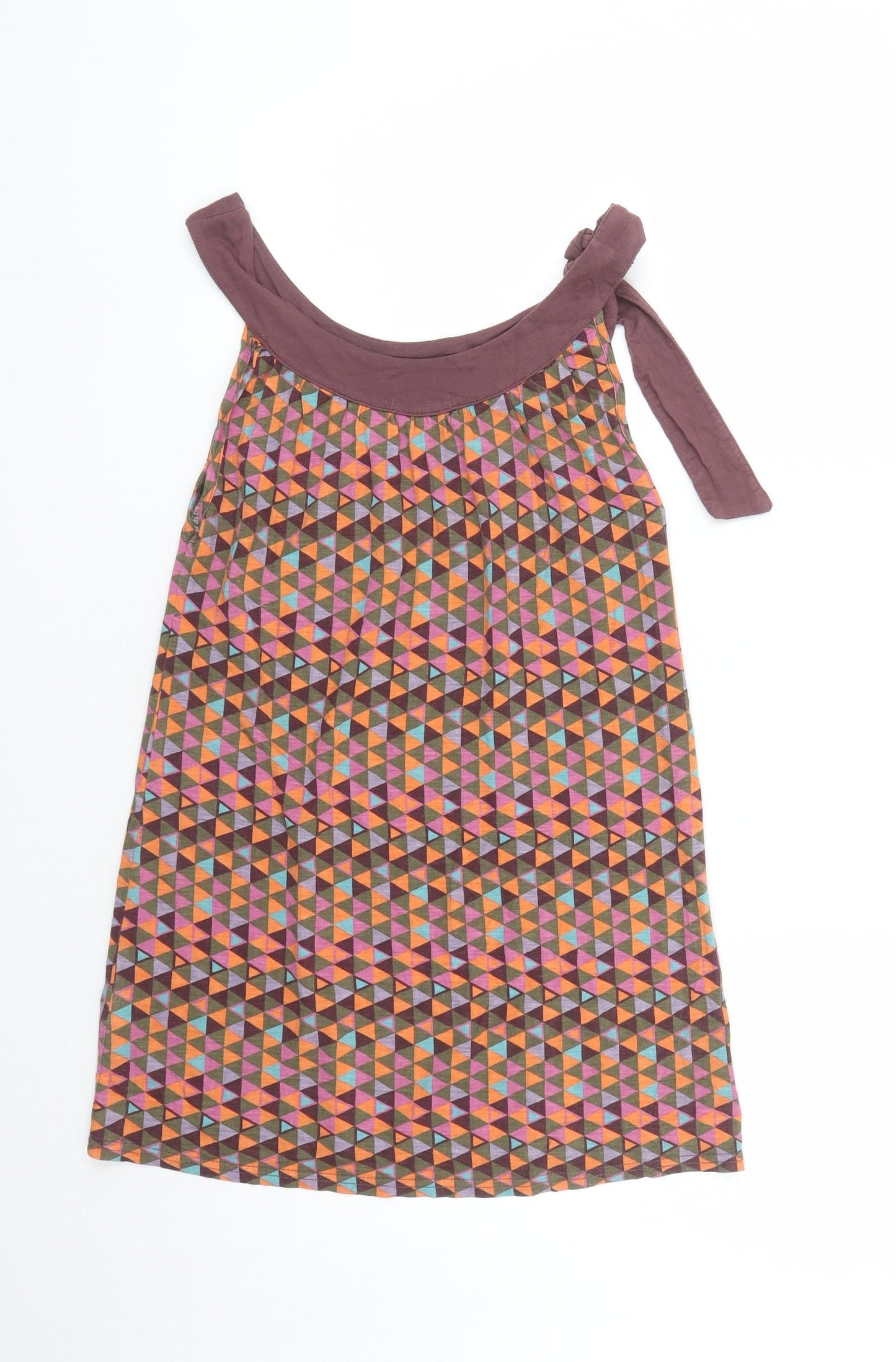 La Redoute Womens Multicoloured Geometric Viscose Basic Tank Size 10 Round Neck