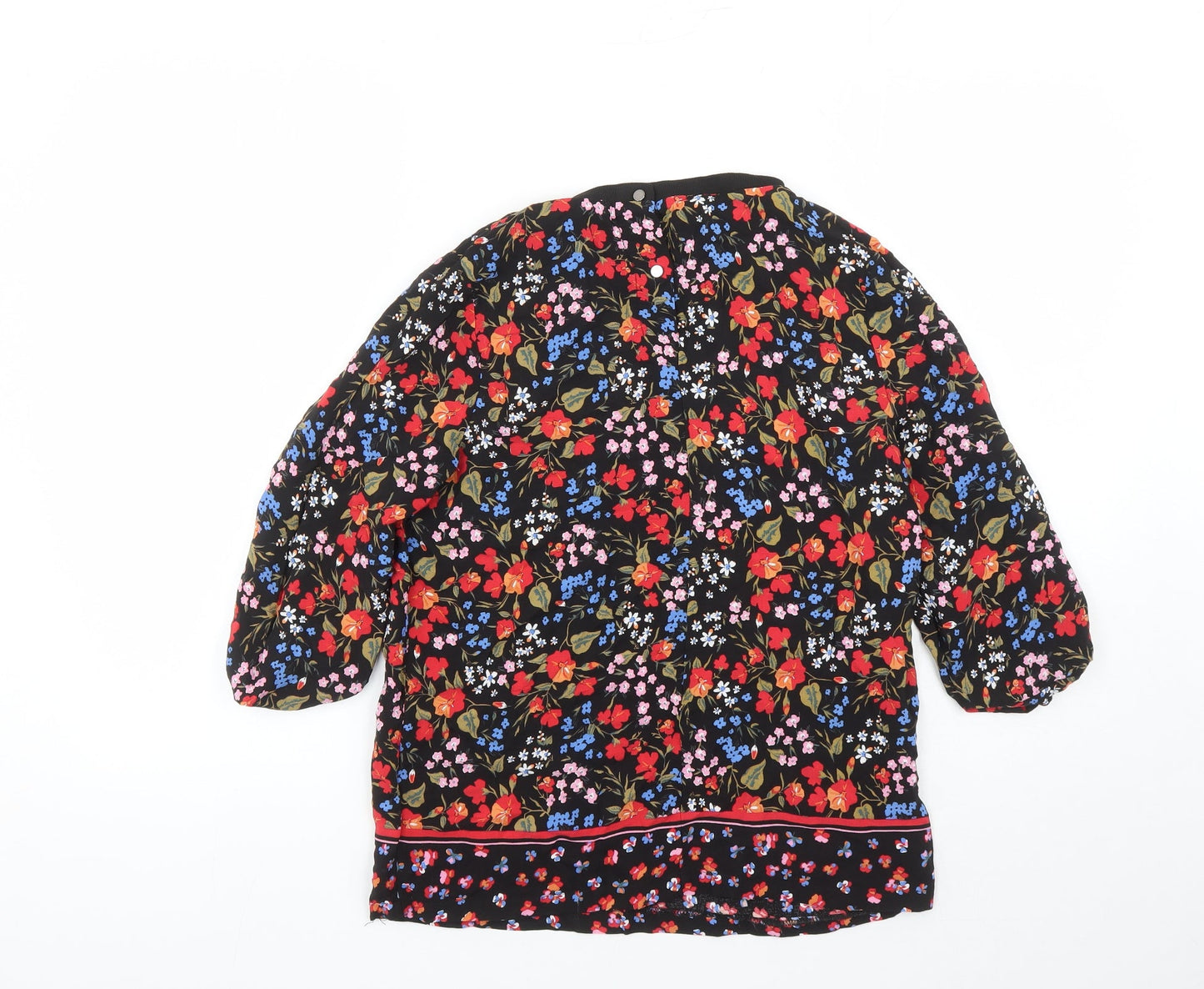 NEXT Womens Multicoloured Geometric Viscose Basic Blouse Size 6 Round Neck