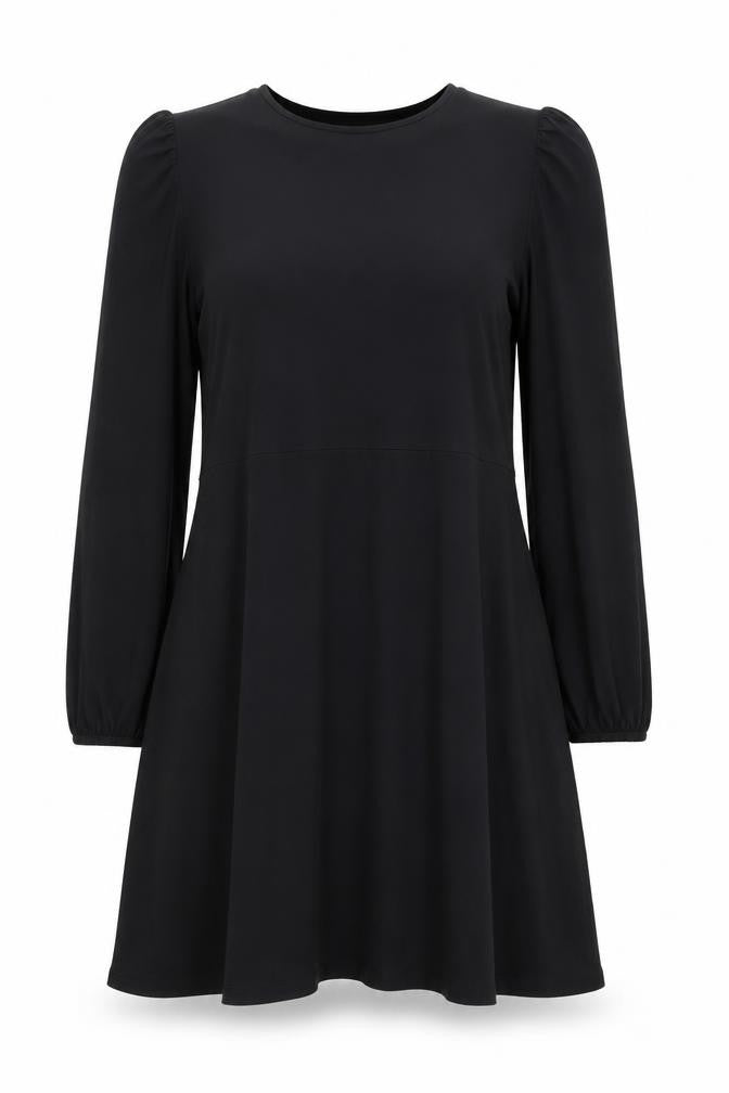 Marks & Spencer Womens Black Viscose A-Line Size 12 Round Neck Pullover