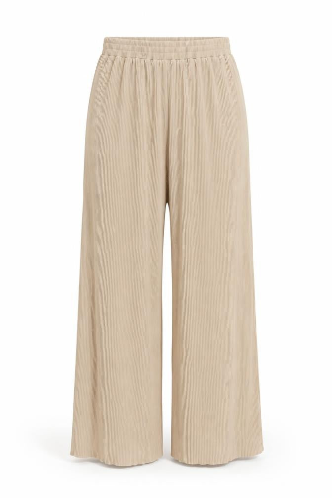 Urban Revivo Womens Beige Polyester Trousers Size 12 L27 in Regular - Elasticated Waist