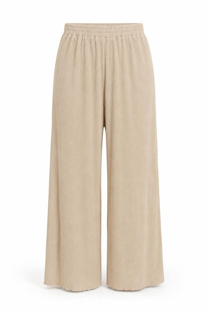 Urban Revivo Womens Beige Polyester Trousers Size 12 L27 in Regular - Elasticated Waist