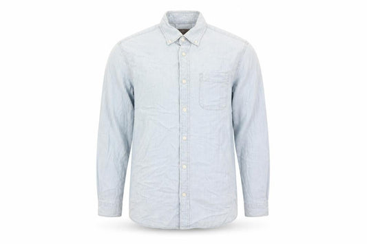 Marks & Spencer Mens Blue Cotton Button-Up Size S Collared Button