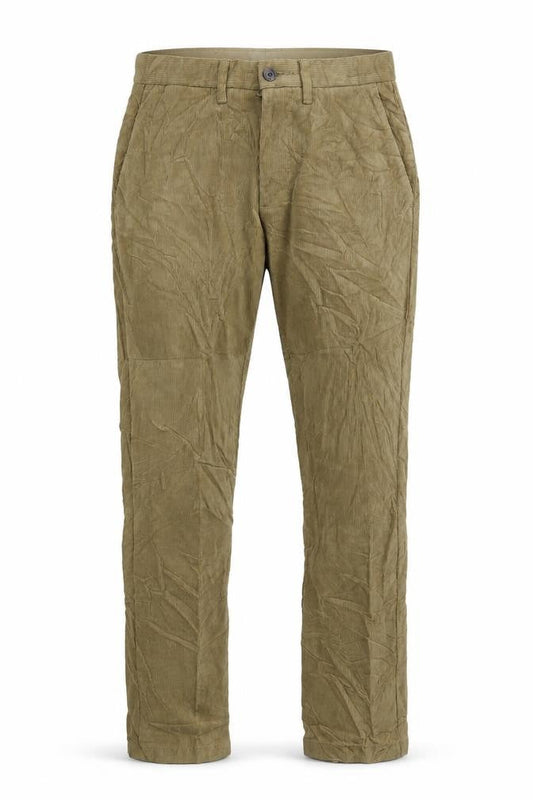Marks & Spencer Mens Brown Cotton Trousers Size 28 in L29 in Slim Zip - Pockets