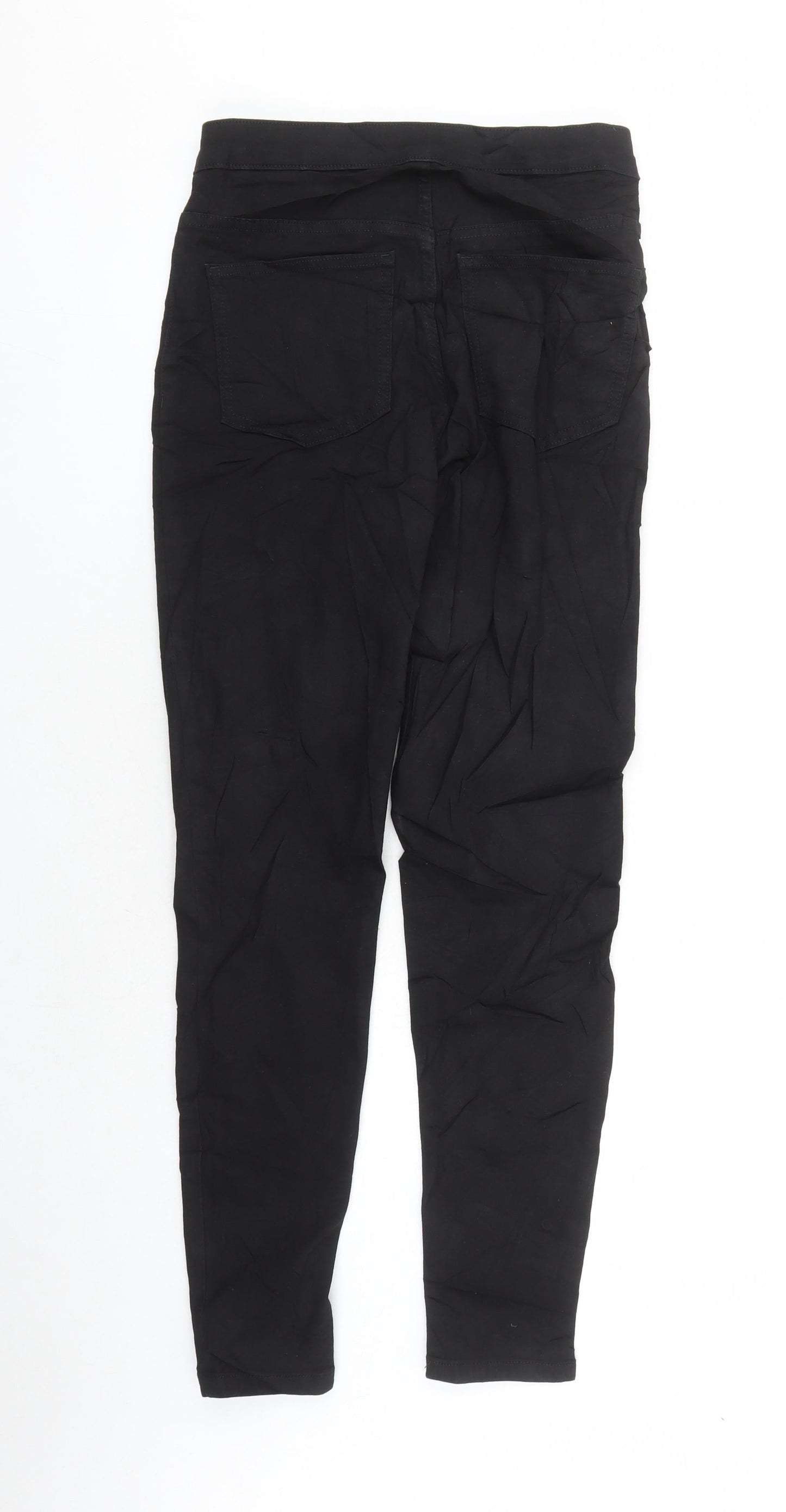 Marks and Spencer Womens Black Cotton Skinny Jeans Size 10 L27 in Regular Zip - Pockets