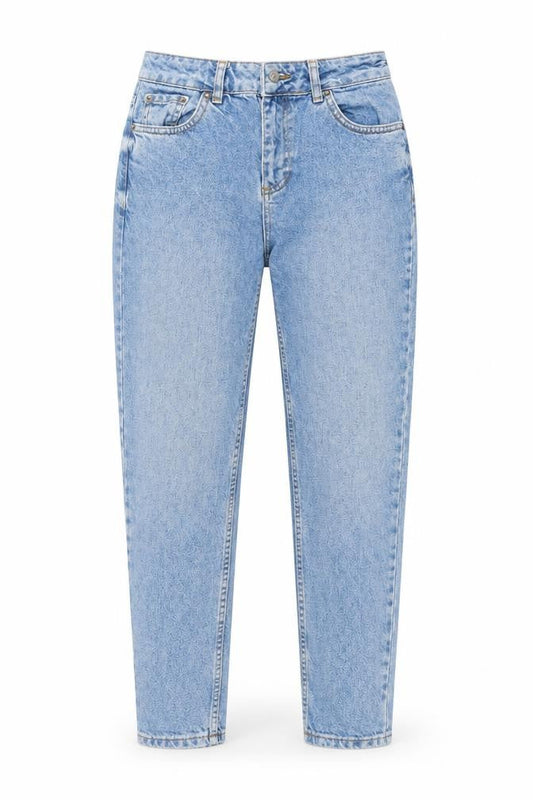 Topshop Womens Blue Cotton Mom Jeans Size 26 in L26 in Regular Button