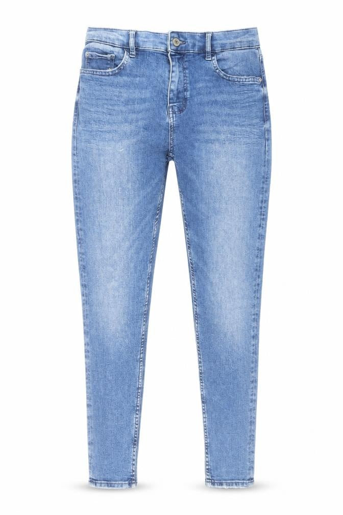 Marks & Spencer Womens Blue Cotton Skinny Jeans Size 10 L27 in Regular Button