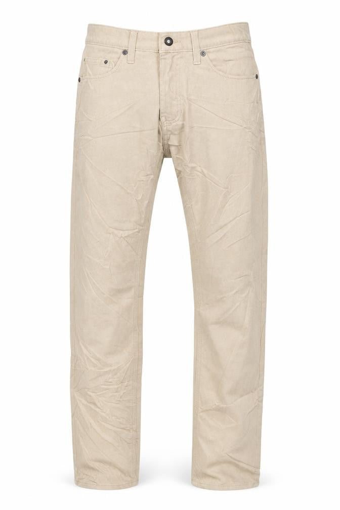 Marks & Spencer Mens Beige Cotton Straight Jeans Size 30 in L33 in Slim Button