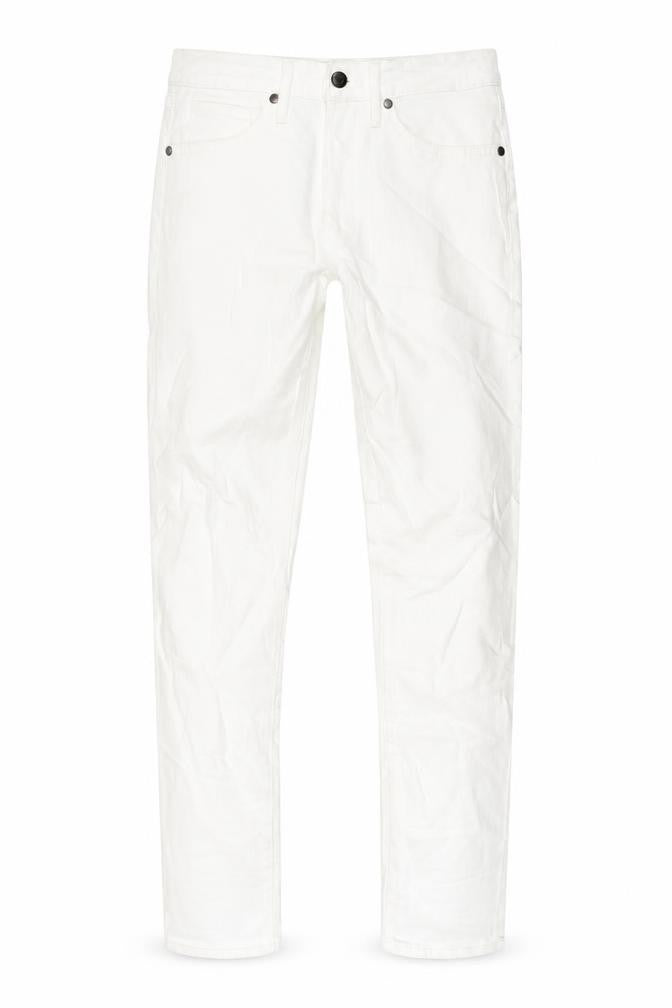 Marks & Spencer Mens White Cotton Skinny Jeans Size 28 in L33 in Regular Button