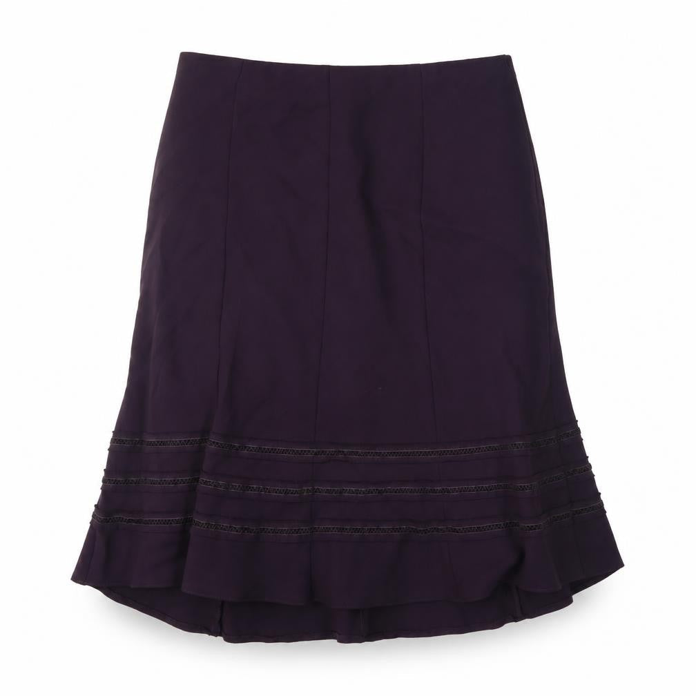 Marks & Spencer Womens Purple Polyester Flare Skirt Size 12 - Embroidery