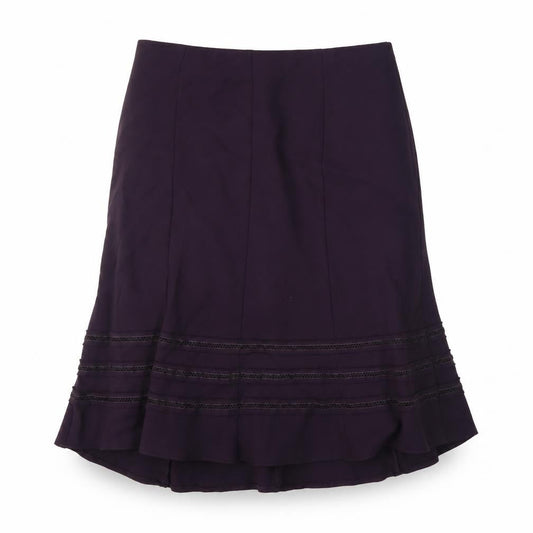 Marks & Spencer Womens Purple Polyester Flare Skirt Size 12 - Embroidery