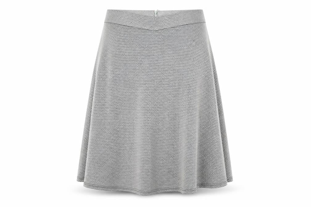 Topshop Womens White Geometric Polyester Flare Skirt Size 12 Zip