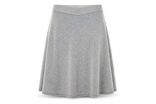 Topshop Womens White Geometric Polyester Flare Skirt Size 12 Zip