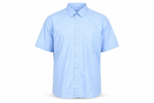 Marks & Spencer Mens Blue Polyester Button-Up Size 16 Collared Button