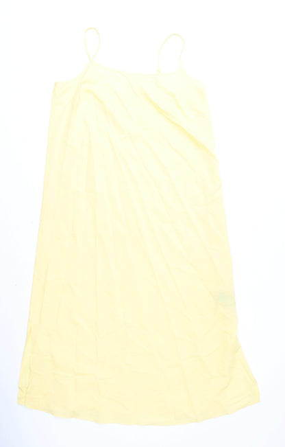 Marks & Spencer Womens Yellow Polyester A-Line Size 12 Scoop Neck Pullover
