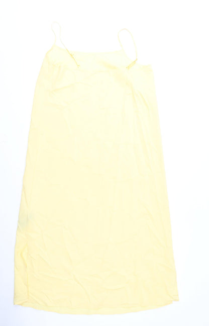 Marks & Spencer Womens Yellow Polyester A-Line Size 12 Scoop Neck Pullover