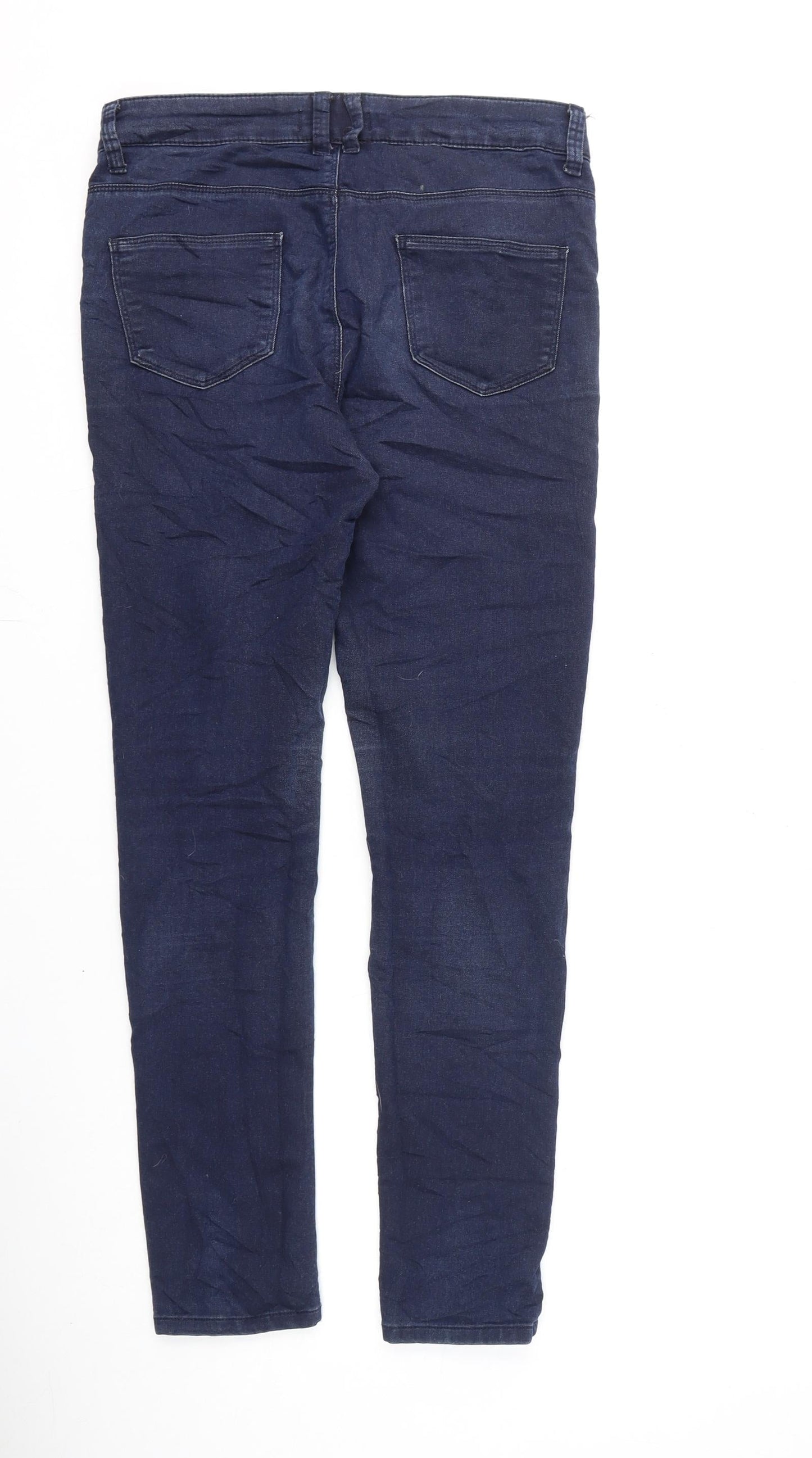 Marks and Spencer Womens Blue Cotton Jegging Jeans Size 10 L28 in Regular Zip