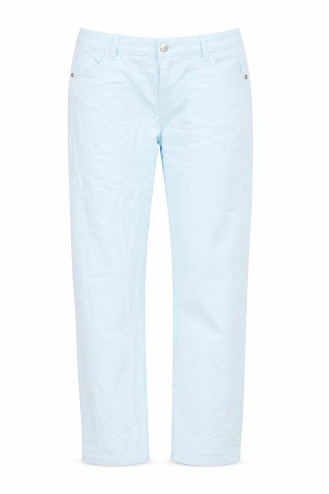 Marks & Spencer Girls Blue Cotton Straight Jeans Size 14-15 Years L28 in Regular Zip