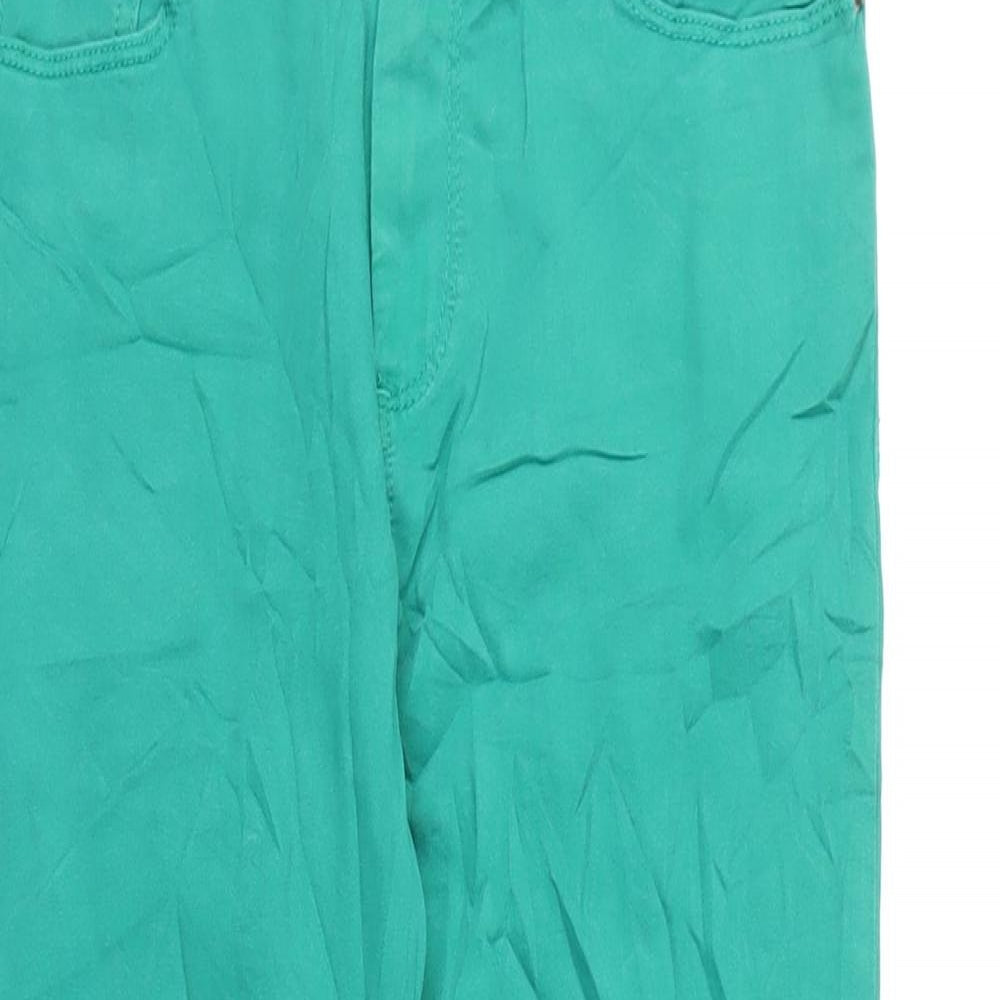 Marks and Spencer Womens Green Cotton Skinny Jeans Size 8 L22 in Regular Zip