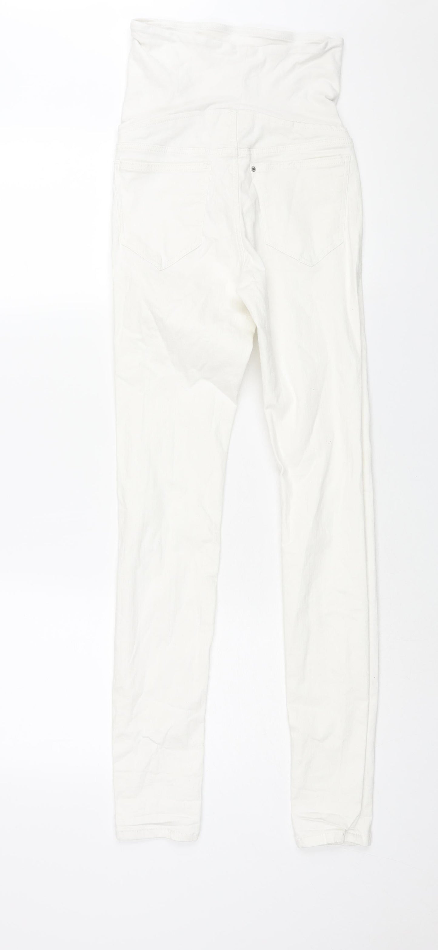H&M Womens White Cotton Skinny Jeans Size 8 L30 in Regular