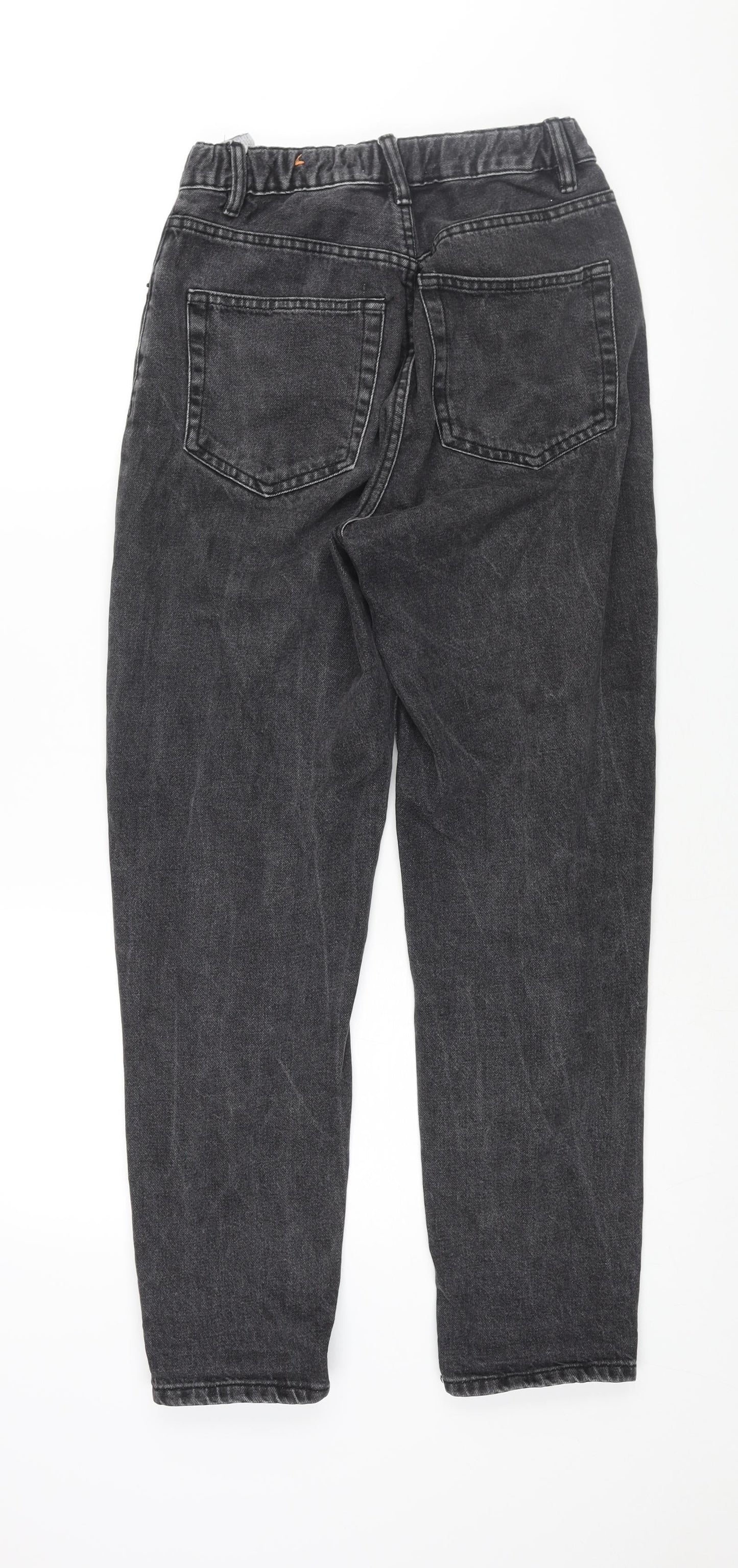 Pull&Bear Womens Grey Cotton Tapered Jeans Size 6 L28 in Regular Zip