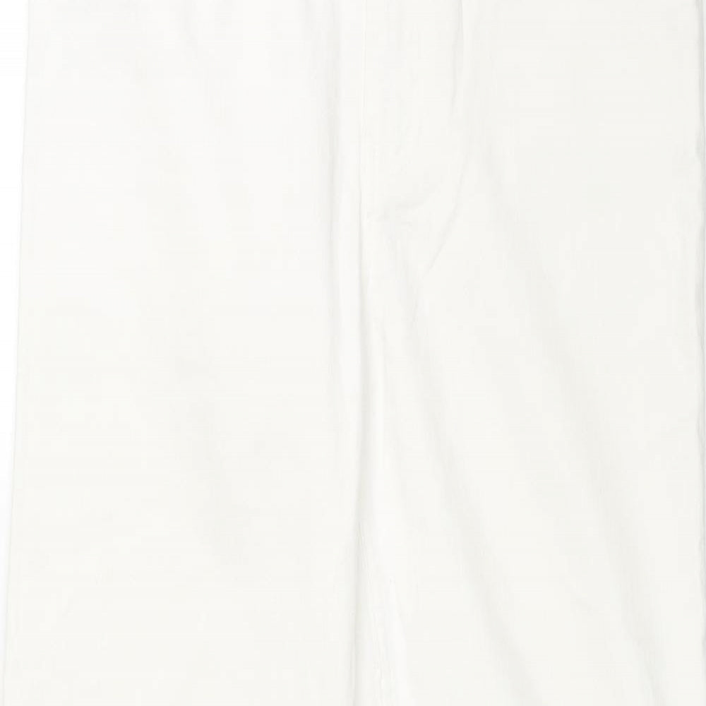 Marks and Spencer Womens White Cotton Straight Jeans Size 30 in L27 in Regular Zip