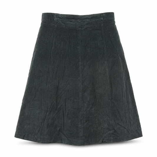 Patra Womens Green Cotton A-Line Skirt Size L Zip - Plait Waistband Detail