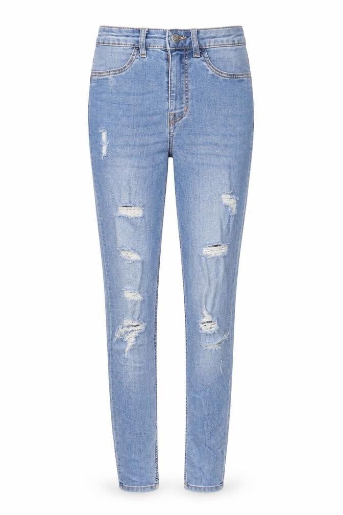 H&M Womens Blue Cotton Skinny Jeans Size 6 L30 in Regular Zip - Pockets