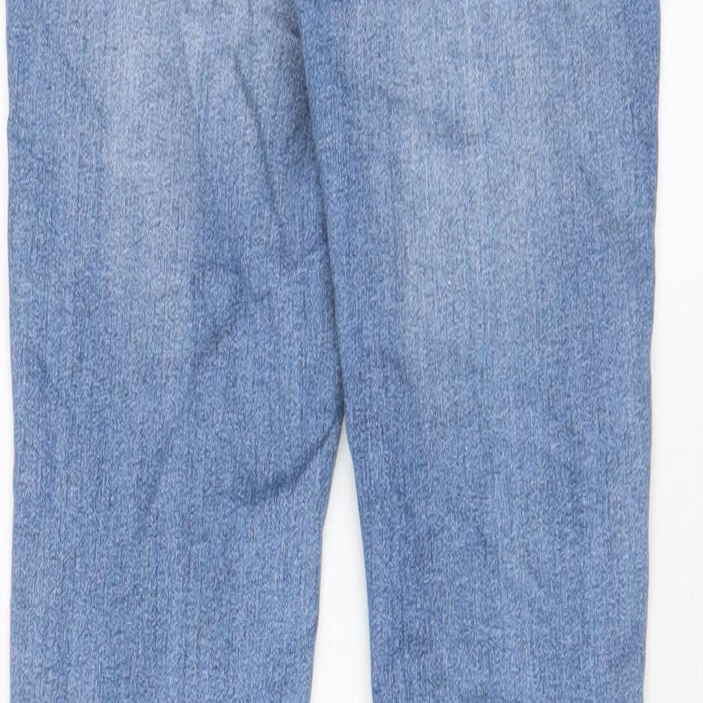 H&M Womens Blue Cotton Skinny Jeans Size 6 L30 in Regular Zip - Pockets
