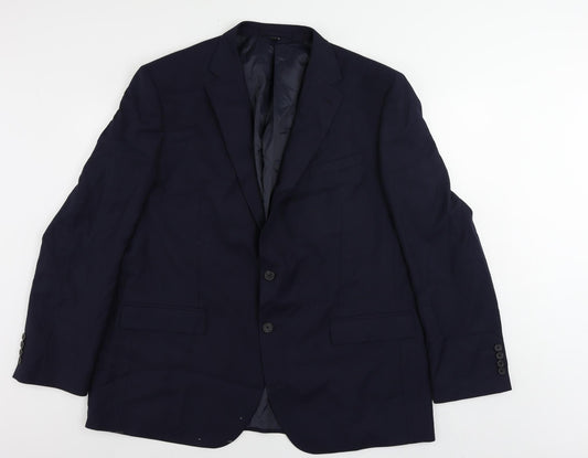 Marks and Spencer Mens Blue Polyester Jacket Suit Jacket Size 46 Regular