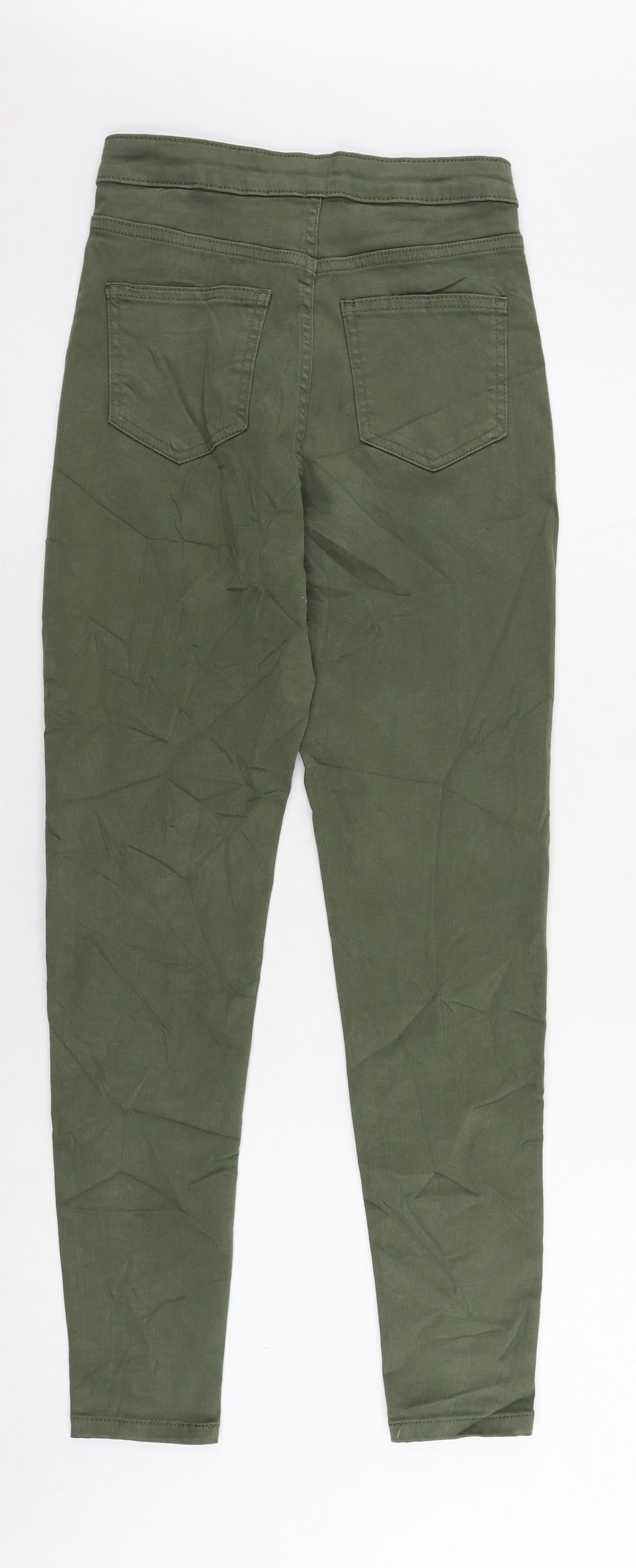 Marks and Spencer Womens Green Cotton Skinny Jeans Size 8 L28 in Regular