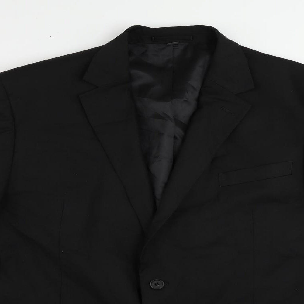 Marks and Spencer Mens Black Polyester Jacket Suit Jacket Size 44 Regular